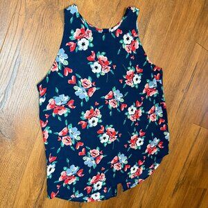 Lila Rose Navy Floral Sleeveless Top